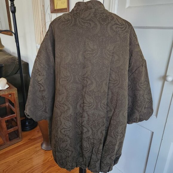 Vintage Oriental Heavily Quilted Embroidered Coat Sz L - Picture 7 of 13